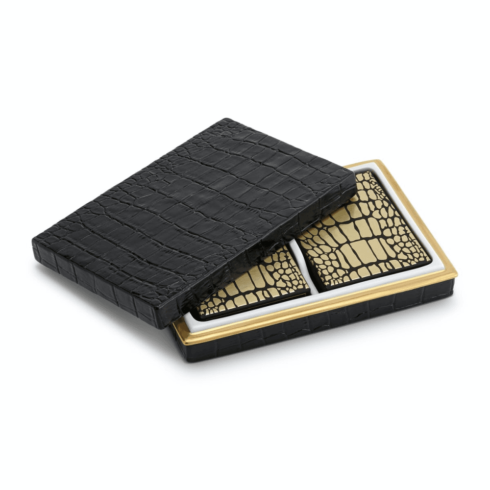 Two Decks Playing Cards with Crocodile Box