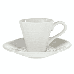 Image showing the Ceramics Pair of espresso cup and saucers, 8cl, White product.