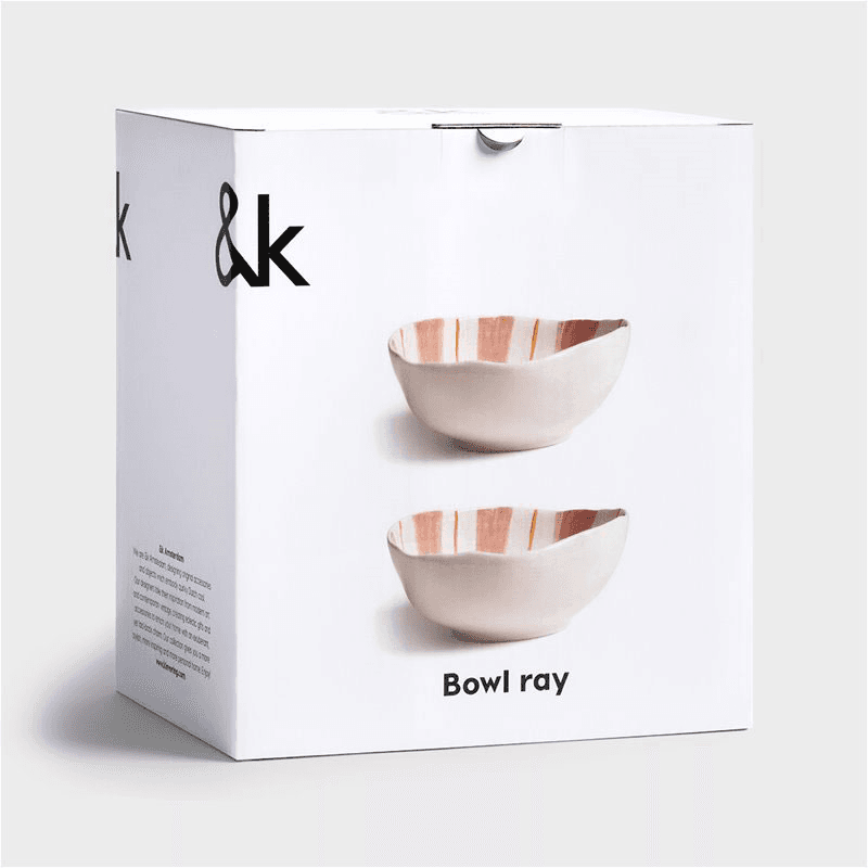 Ray set of 2 bowls, 13 x 16.5, pink