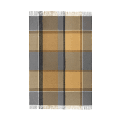 Image showing the Manhattan Plaid Throw, H200cm x W130cm, Yellow/Smoked Glass product.