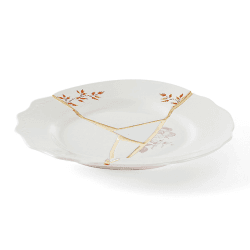 Image showing the Kintsugi - No1 Dessert plate, 21cm, white/gold product.