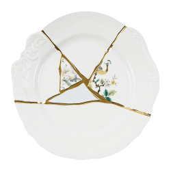 Image showing the Kintsugi - No2 Dinner plate, 27.5cm, white/gold product.