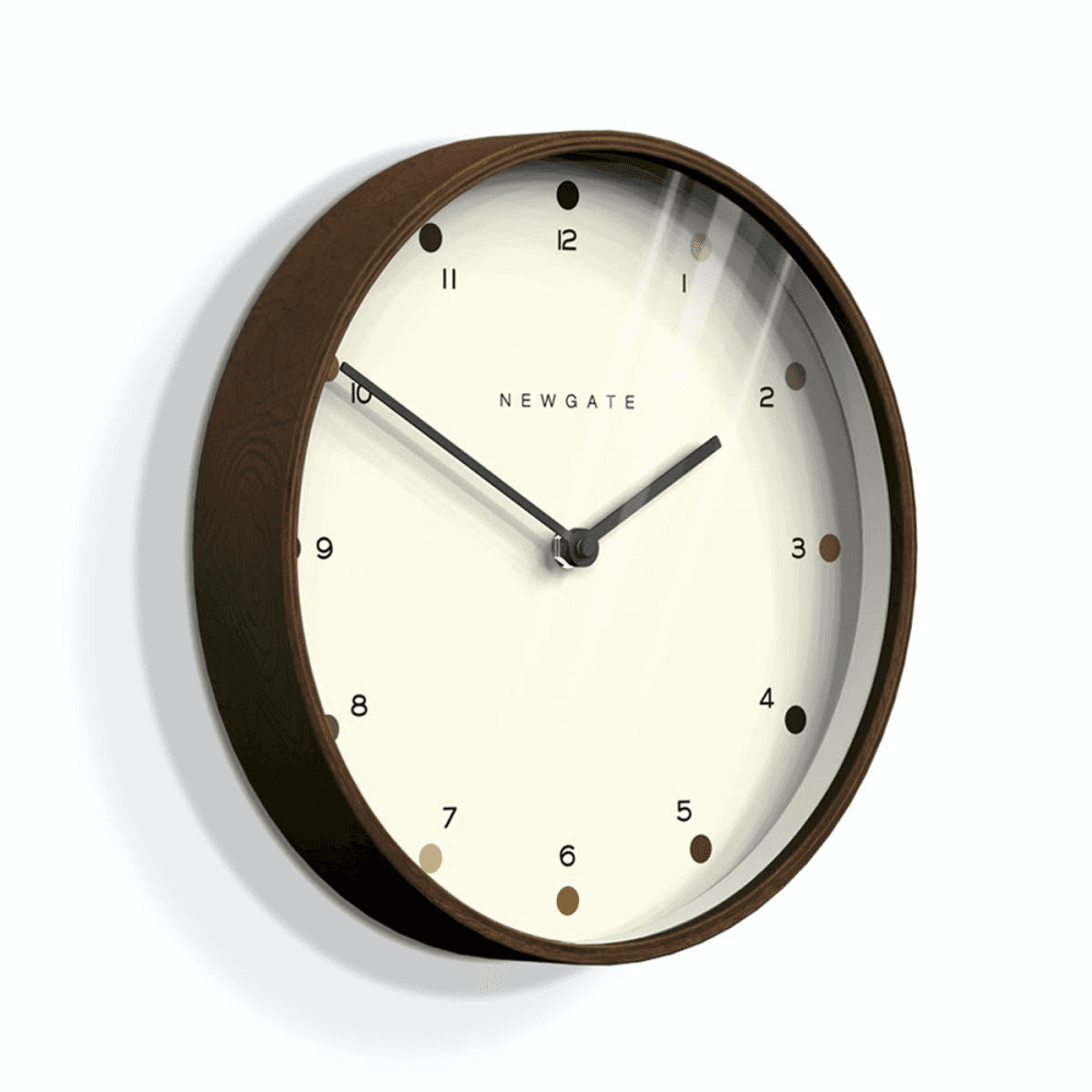 Mr Clarke Wall clock, Dia40cm, Dark Plywood Finish