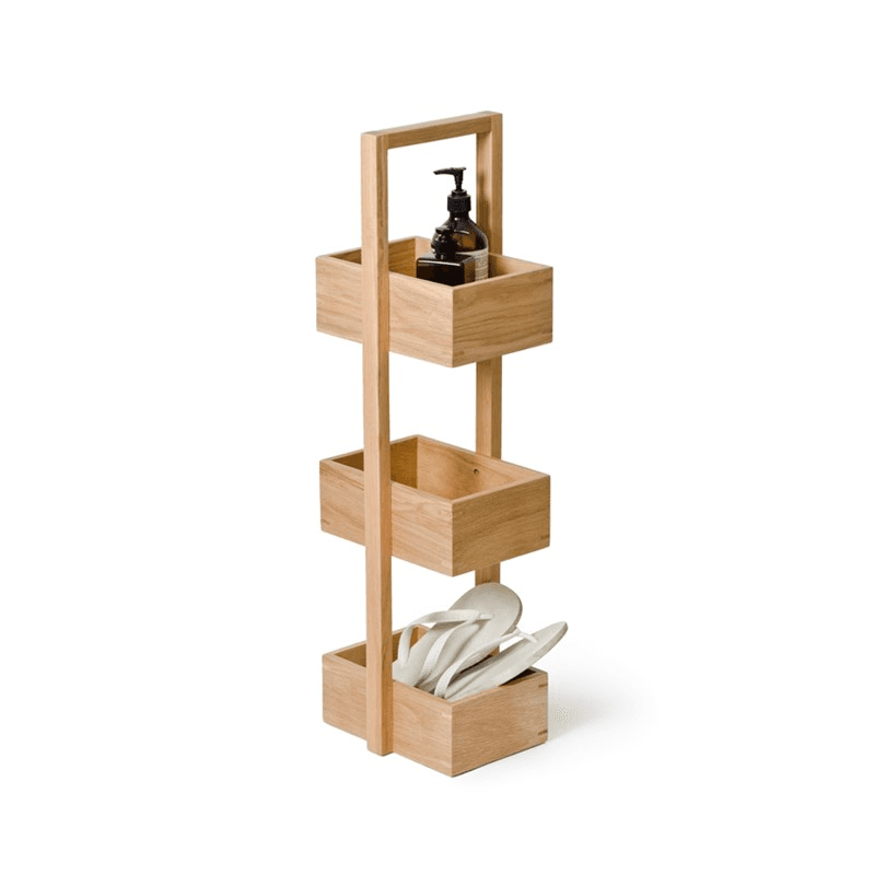 Mezza 3 tier caddy, H84 x W22 x D26cm, Oak