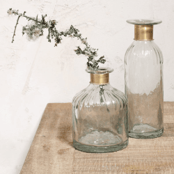 Image showing the Chara Hammared Lined Bottle, H15cm, Clear product.