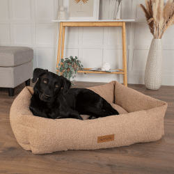 Image showing the Luxury Boucle Box Bed, 75 x 60cm, Desert Tan product.