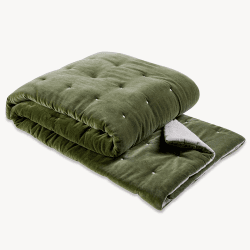 Image showing the Jaipur Bedspread, 220 x 200cm, Olive Green product.