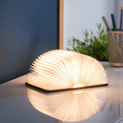 Image showing the Mini smart book light, L12.2 x W9 x H2.5cm, Walnut product.