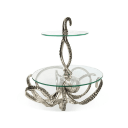 Image showing the Octopus Cake Stand, H36 x D37cm, Silver product.