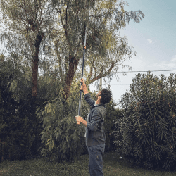 Image showing the PowerGear Telescopic Tree Pruner, L230 x W11 x D7.5cm, Black and Orange product.