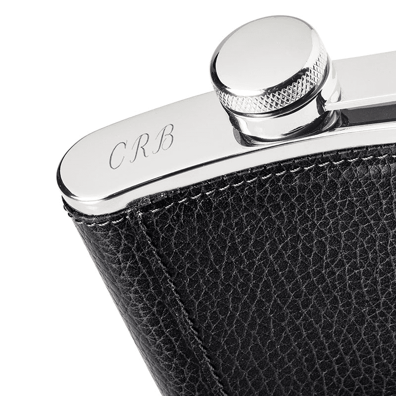 Classic Hip Flask, H11.5 x W9.5cm, Black Pebble