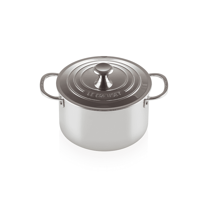Siganture Uncoated Deep casserole with lid, 20cm, Stainless Steel