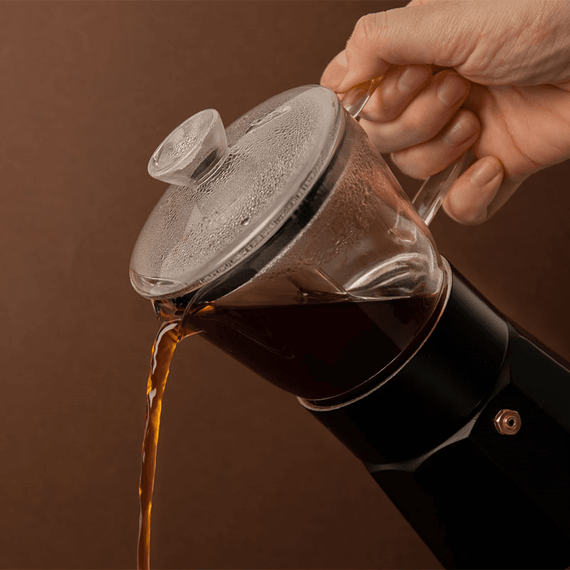 Verona Glass Espresso Maker, 290ml, Black