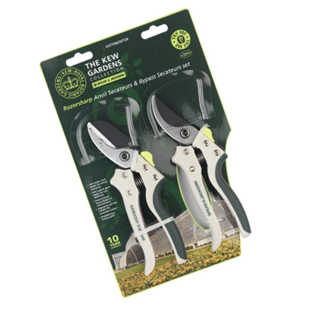 Razorsharp Bypass and anvil secateurs set, Grey/SIlver