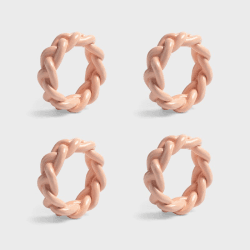 Image showing the Braid Set Of 4 Napkin Rings, D6cm, Pink product.