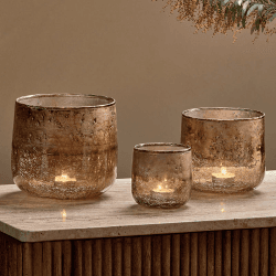 Image showing the Konara Tealight Holder, D13cm, Copper Smoke product.