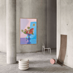 Image showing the BLOOM 02 - Cyan Art Print, 50 x 70cm product.