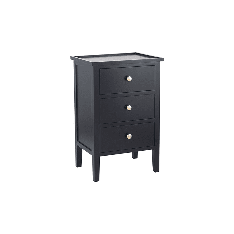 Chelmsford Bedside Table, Satin Black