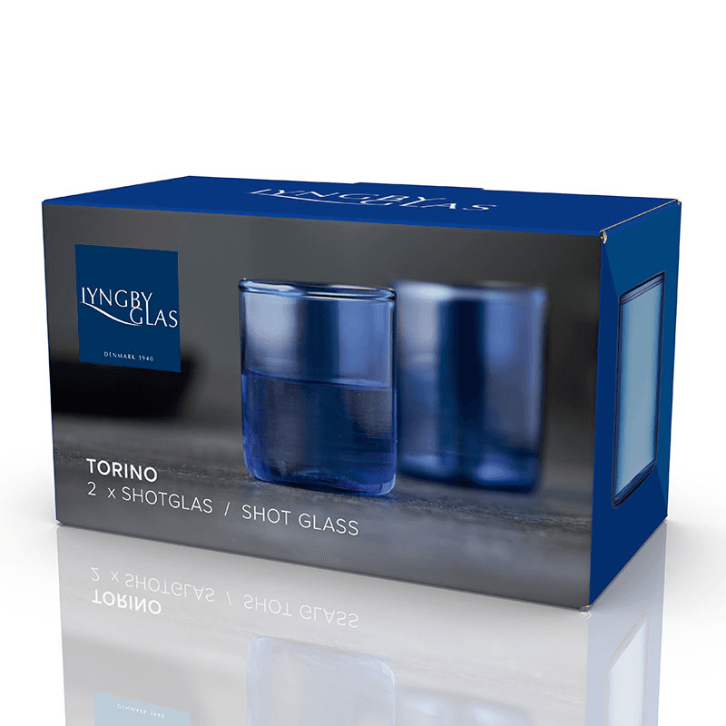 Torino Set of 2 Shot Glasses, 55ml, Blue