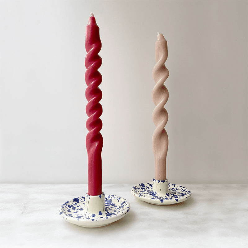 Splatter Candle Holder, Blueberry