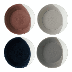 Image showing the Bowls of Plenty Set of 4 bowls, 23cm, Brown/Grey product.