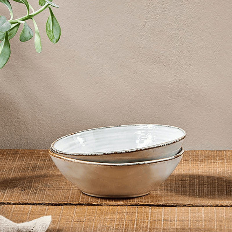 Dhanuk Ceramic Cereal Bowl, Cream, 18.5cm