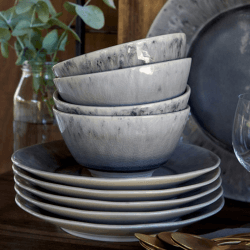 Image showing the Madeira Set of 6 soup/cereal bowls, 14cm, grey product.