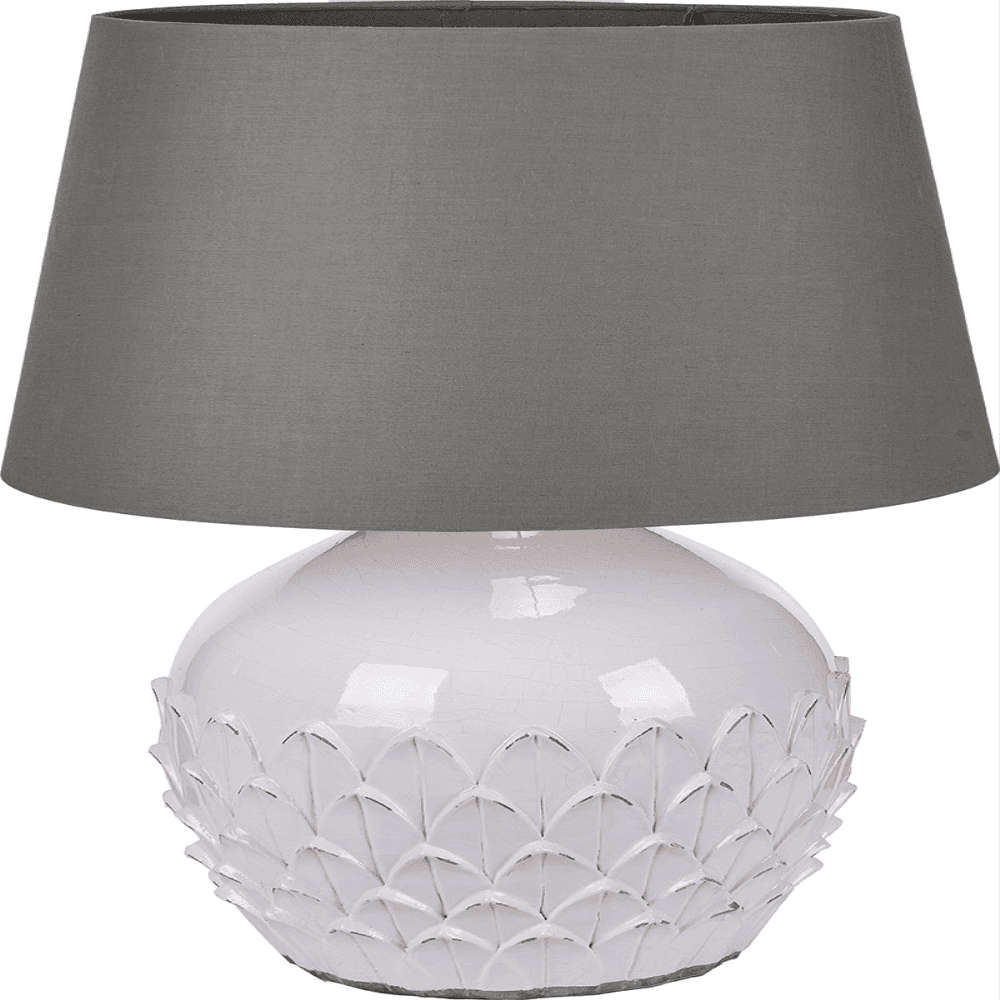 Willow Table Lamp With Tapered Shade, H27cm, White