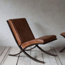 Image showing the Narwana Lounger, Aged Leather and Iron product.