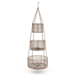 Image showing the Inkollu Hanging Basket Set, D30cm, Aged Brass product.