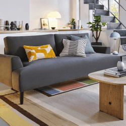 Image showing the Model 05 3 Seater Velvet Sofa, Charcoal product.