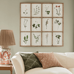Image showing the Set of Twelve Framed Pressed Flower Prints, Natural product.