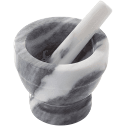Image showing the Marble Pestle & Mortar, Large, White/Grey, White/Grey product.