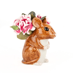 Image showing the Wood Mouse Bud Vase, H8cm, Brown product.