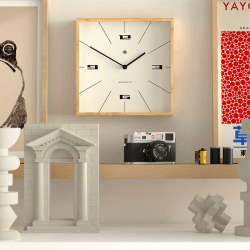 Image showing the Fiji Wall Clock Hovercraft Dial, 30cm, Light Bamboo product.