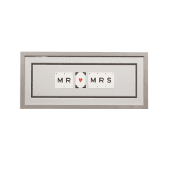 Image showing the 'Mr & Mrs' Word Frame, Grey product.