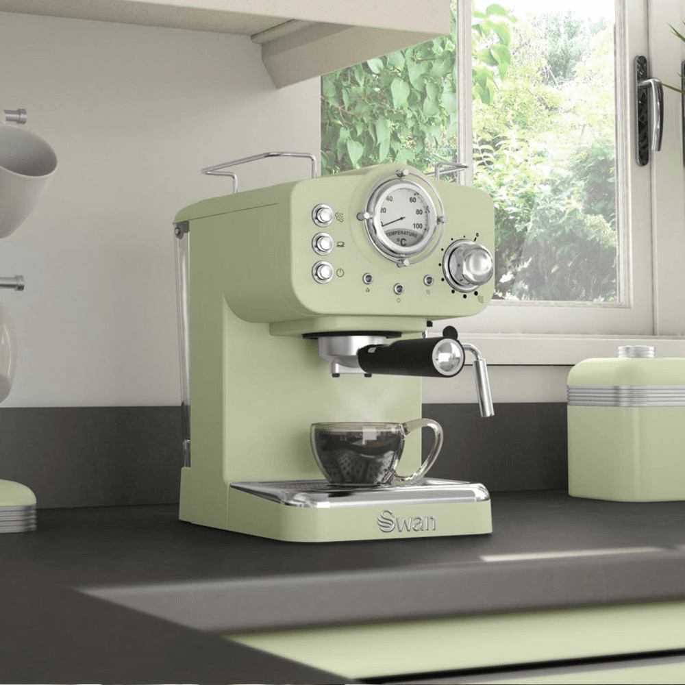 Retro Espresso Machine, Green