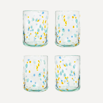 Image showing the Alegria Set of 4 Tumblers, 350ml, Blue and Yellow product.