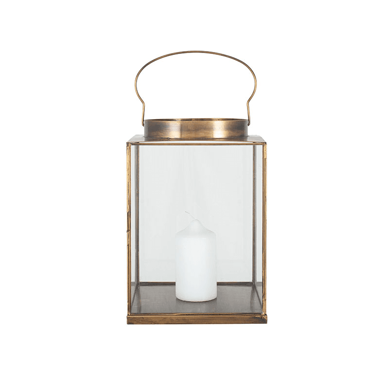 Metal Lantern, H26cm, Antique Brass
