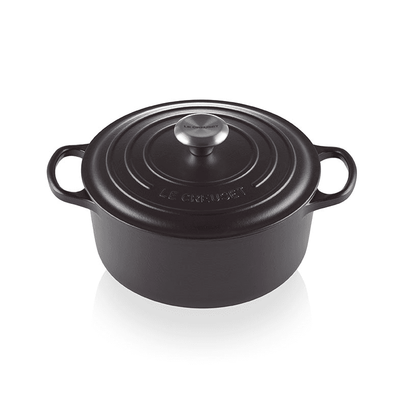Signature Cast Iron Round casserole, 26cm - 5.3 litre, Satin Black