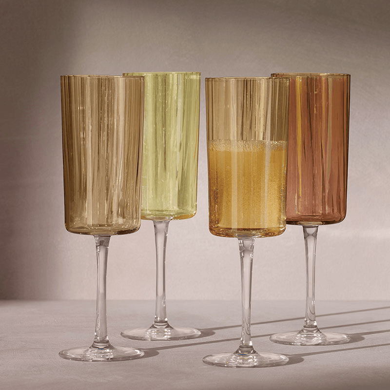 Gems Set of 4 Champagne Flutes, 210ml, Amber