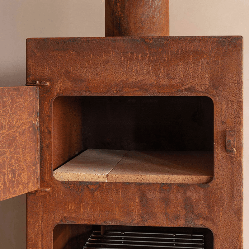 Outdoor Heater and Pizza Oven, H136cm, Rust