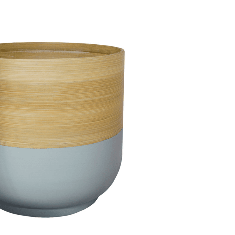 Bamboo Planter, H20 x W28 x D28cm, Grey