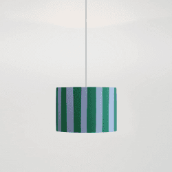Image showing the Stripe Drum Shade, 35cm, Blue & Green product.