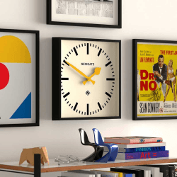 Image showing the Number Five Wall Clock  with Yellow Hands, 33.5cm, Black product.