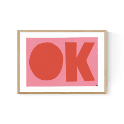 Image showing the In House, OK Framed Art Print, Beige/ Natural product.