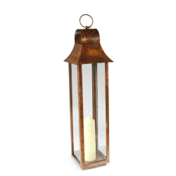 Image showing the Tonto Lantern, H84cm, Burnished copper/Clear product.