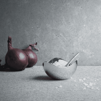 Image showing the Bloom Salt cellar with spoon, H4 x Dia7cm, Stainless Steel product.