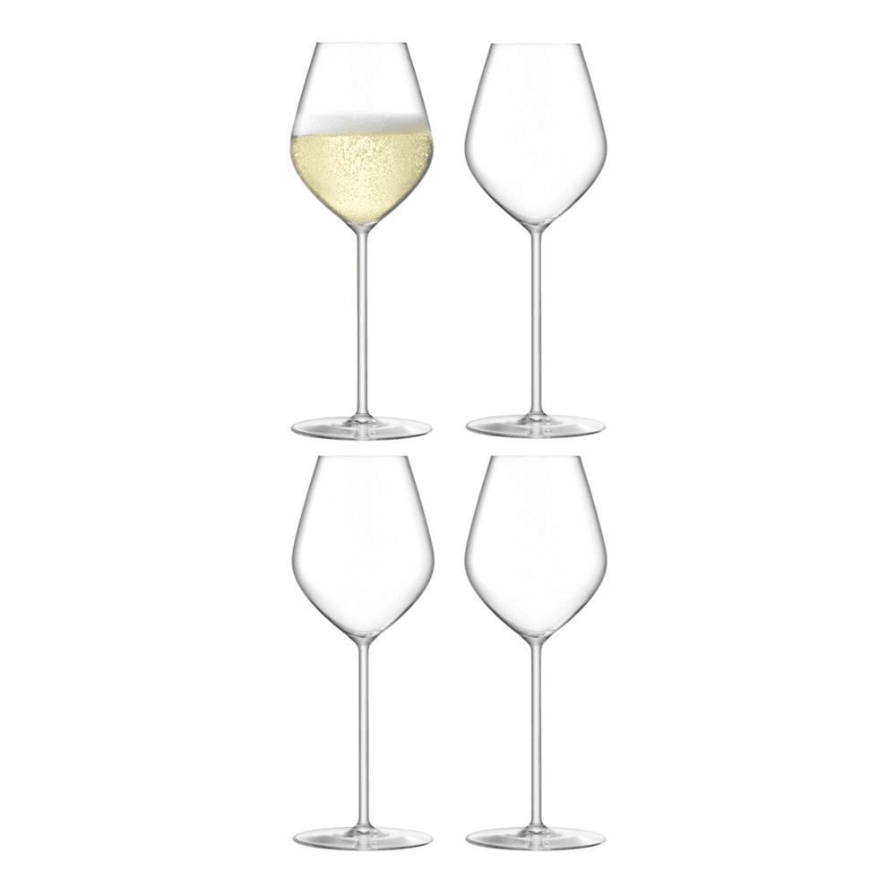 Borough Set of 4 champagne glasses, 285ml, clear