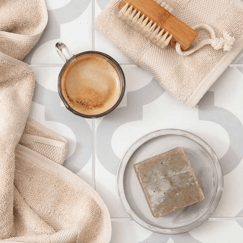 Organic 600gsm Set of 2 Face Towels, 30 x 30cm, Flax